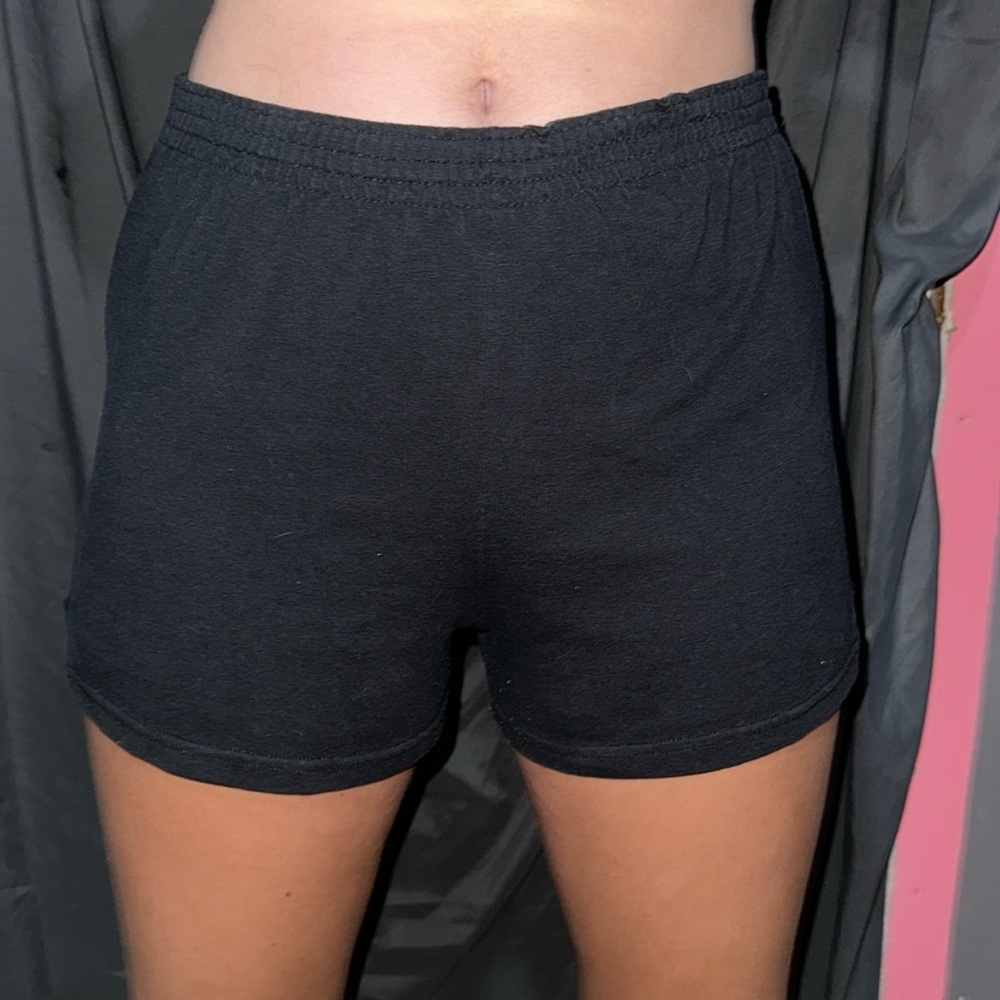 black shorts, with white elastic